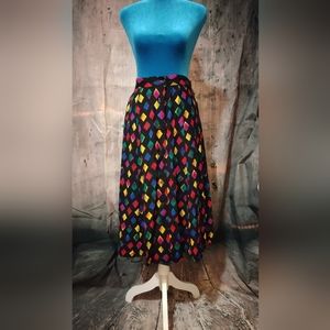 Vintage 80s Multicolor Skirt Sz S